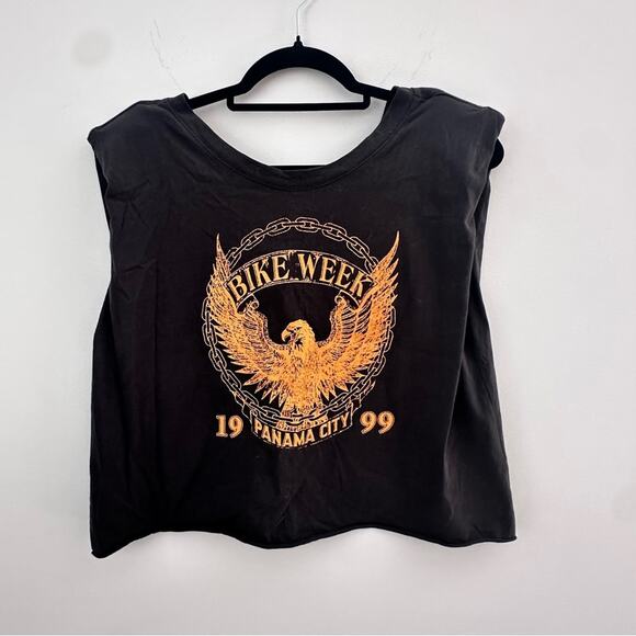 Project Social T Panama City Bike Week Crop Muscle Top Small - Picture 3 of 4